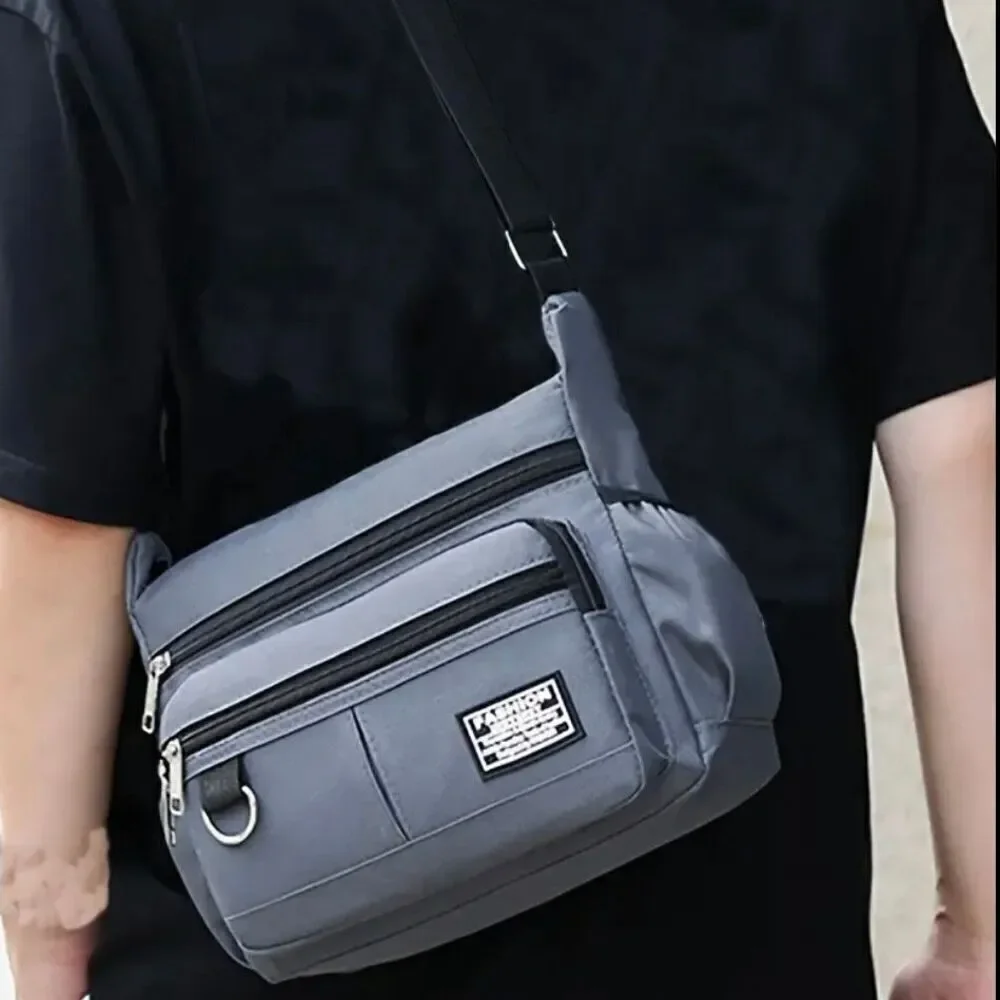 NWT Large Capacity Spacious Multi-Layer shoulder sling Nylon Bag with Zipper Bag